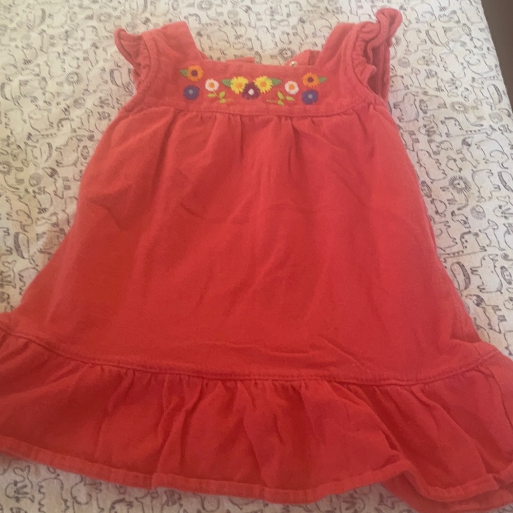 Red Carter's Dress with Embroidery